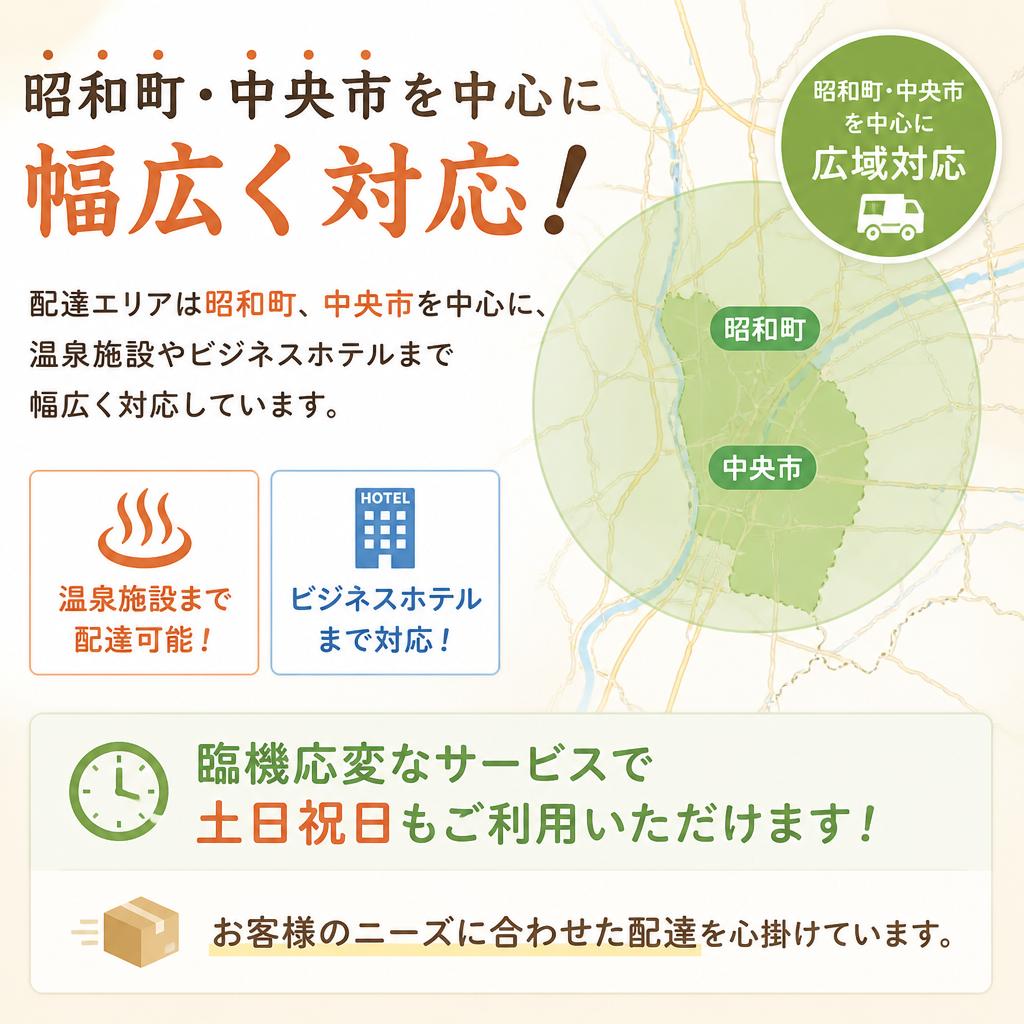 配達可能エリアとサービスの柔軟性